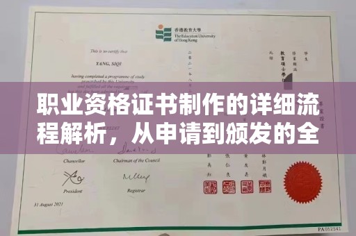 琼海职业资格证书制作的详细流程解析，从申请到颁发的全方位指南
