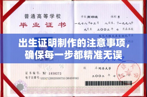 琼海出生证明制作的注意事项，确保每一步都精准无误