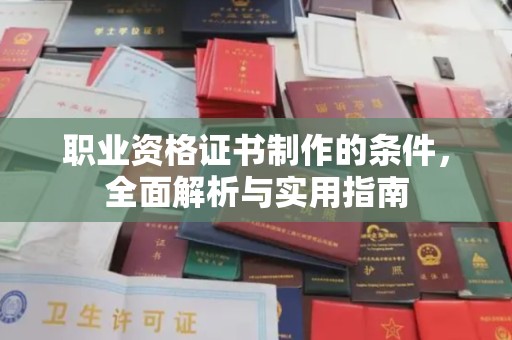 琼海职业资格证书制作的条件，全面解析与实用指南