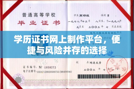 琼海学历证书网上制作平台，便捷与风险并存的选择