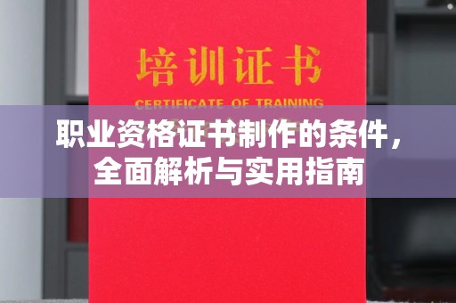 琼海职业资格证书制作的条件，全面解析与实用指南